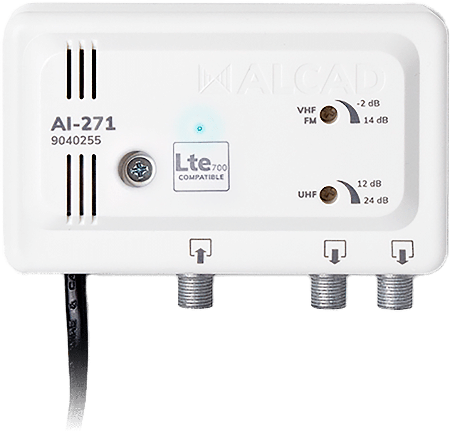 Wzmacniacz telewizyjny szerokopasmowy Alcad AI-271 1we/2wy LTE700