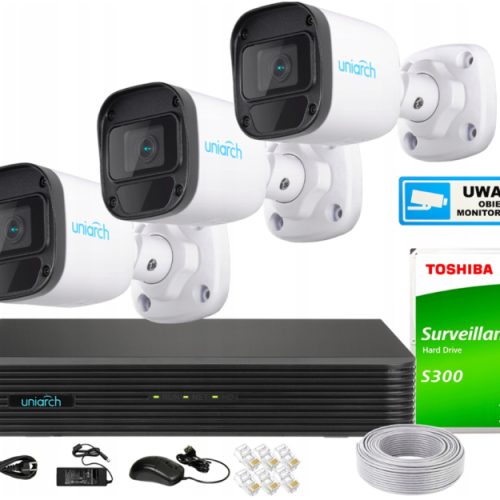 Zestaw Monitoringu IP 4Mpx 3 Kamery