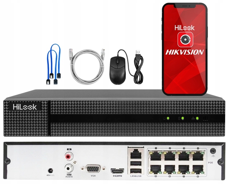 Zestaw do monitoringu HiLook IPCAM-B5 BLACK KIT 8x POE HiLook by Hikvision - obrazek 4