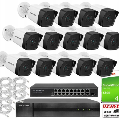Zestaw do monitoringu Hikvision IPCAM-B4-HWN-4216M...