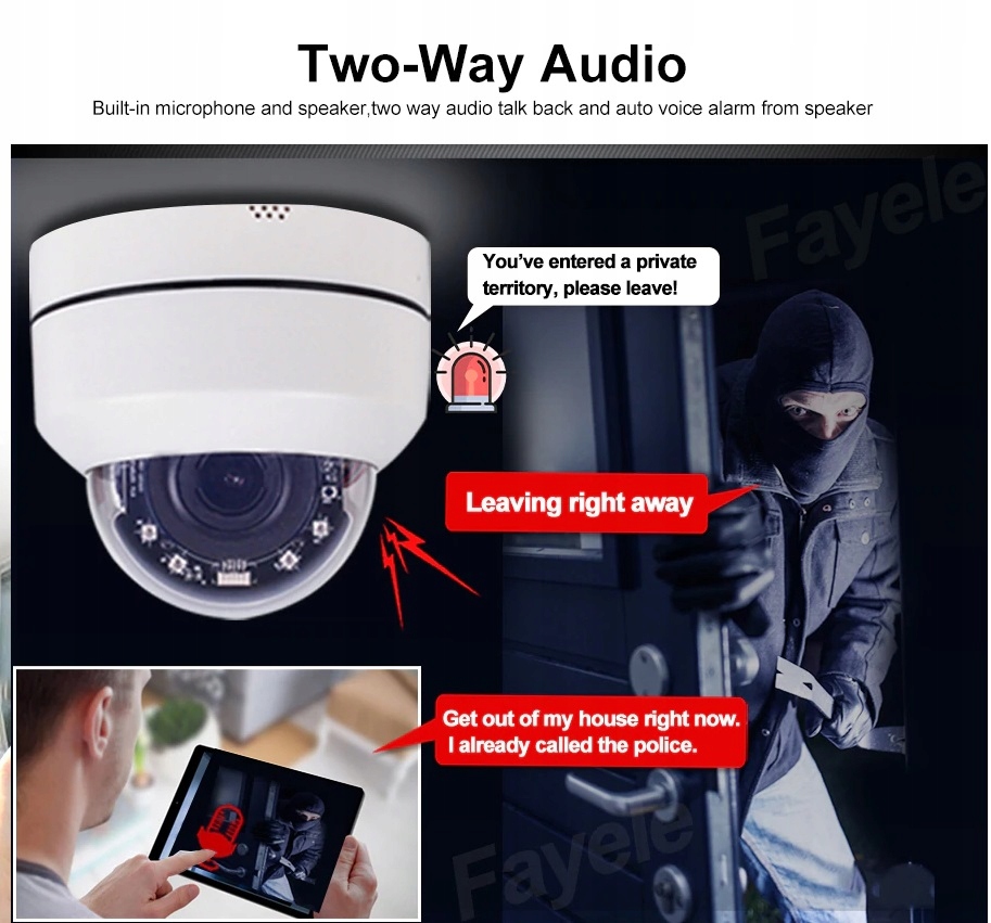 Mini Kamera IP WIFI Obrotowa Bezprzewodowa Zoomx4 - obrazek 3