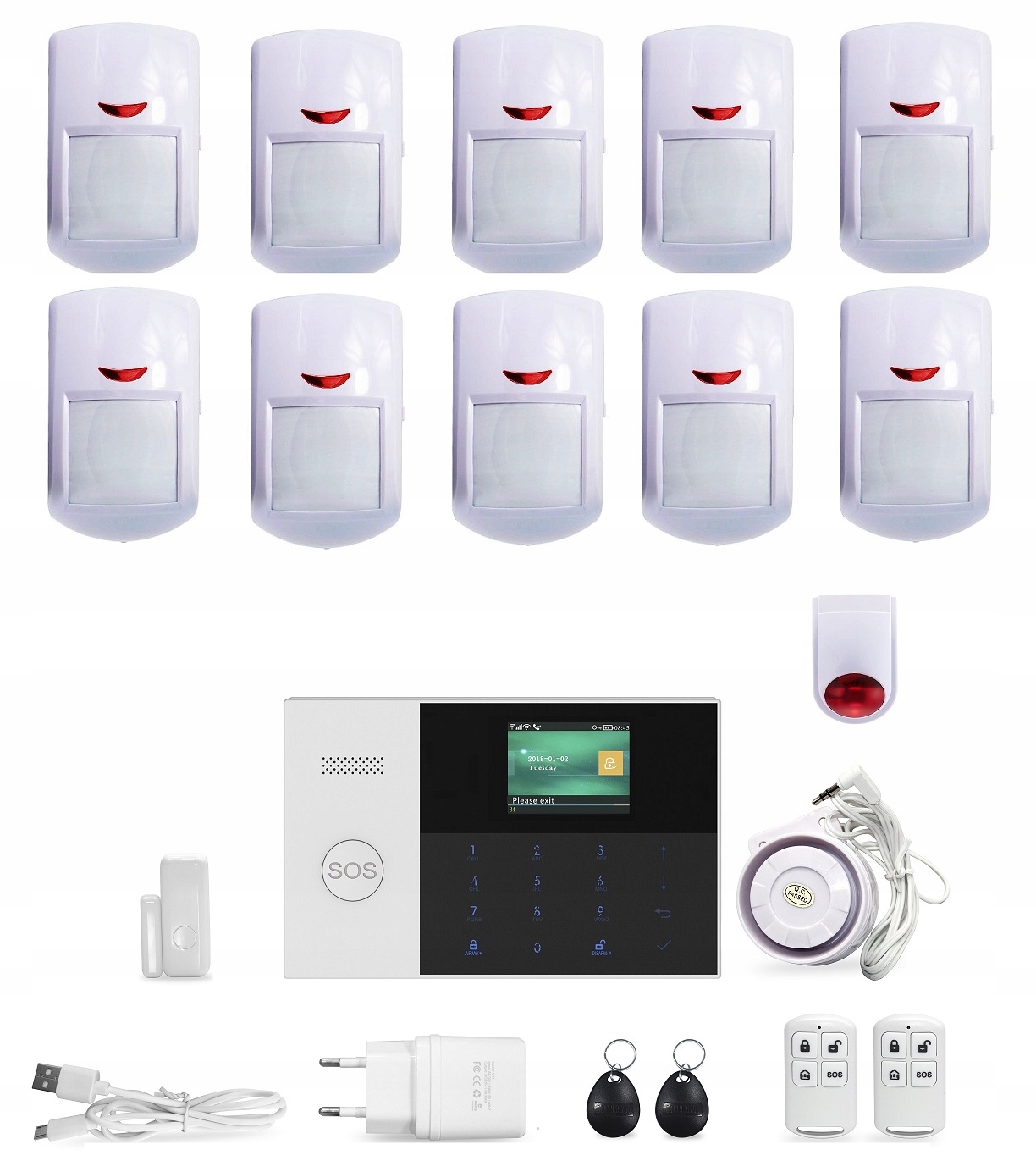 Bezprzewodowy alarm PG 107 GSM + WIFI SMS RFID