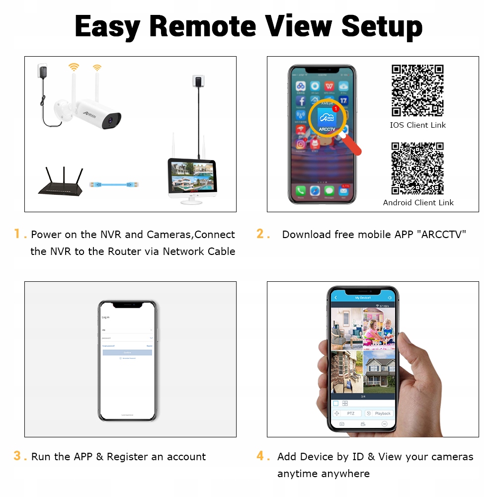 ZESTAW 4 KAMER WIFI Z MONITOREM LCD NVR 2W1 - obrazek 9