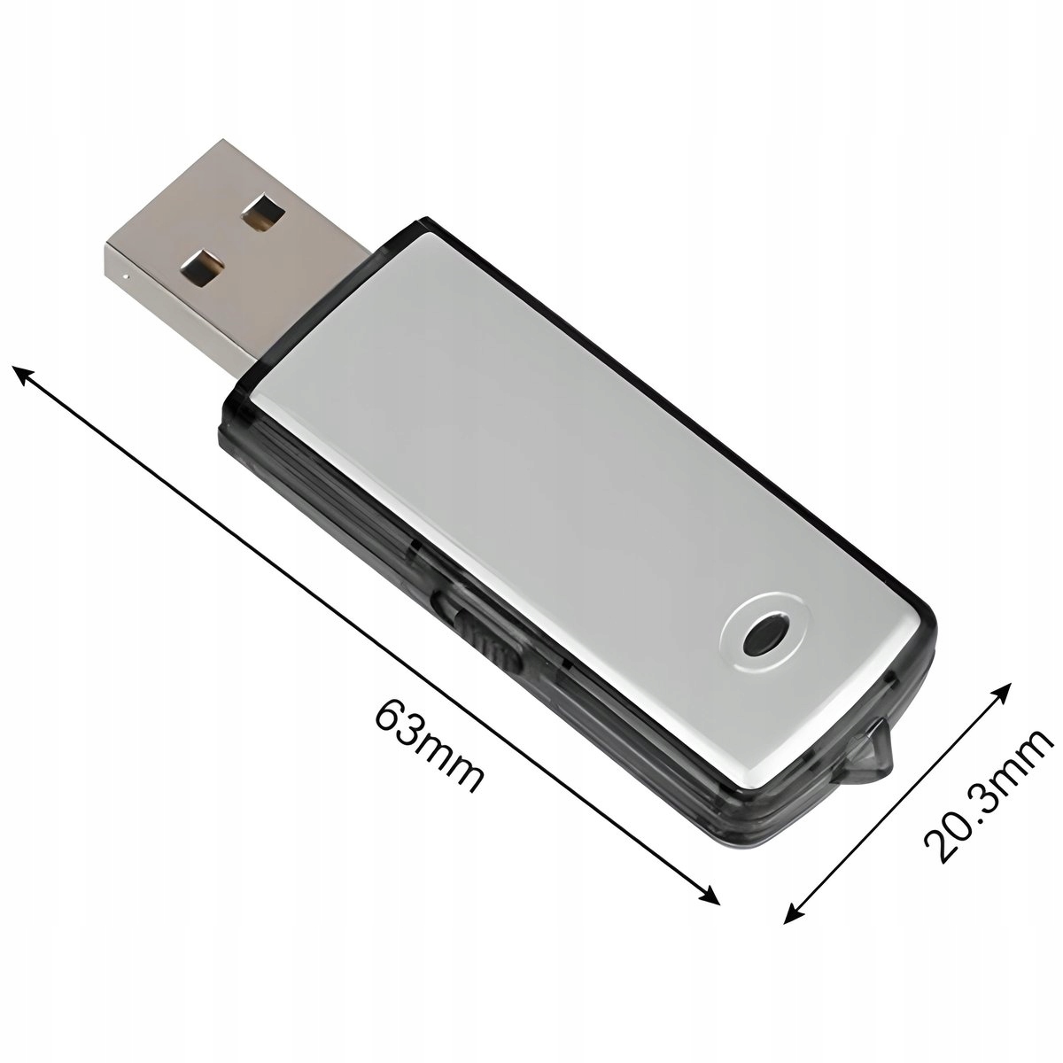 Dyktafon szpiegowski pendrive z detekcją dźwięku VOS Black-200 - obrazek 16
