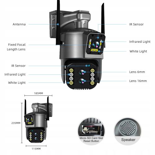KAMERA WIFI 12MPX 10x Zoom automatyczne śledzenie