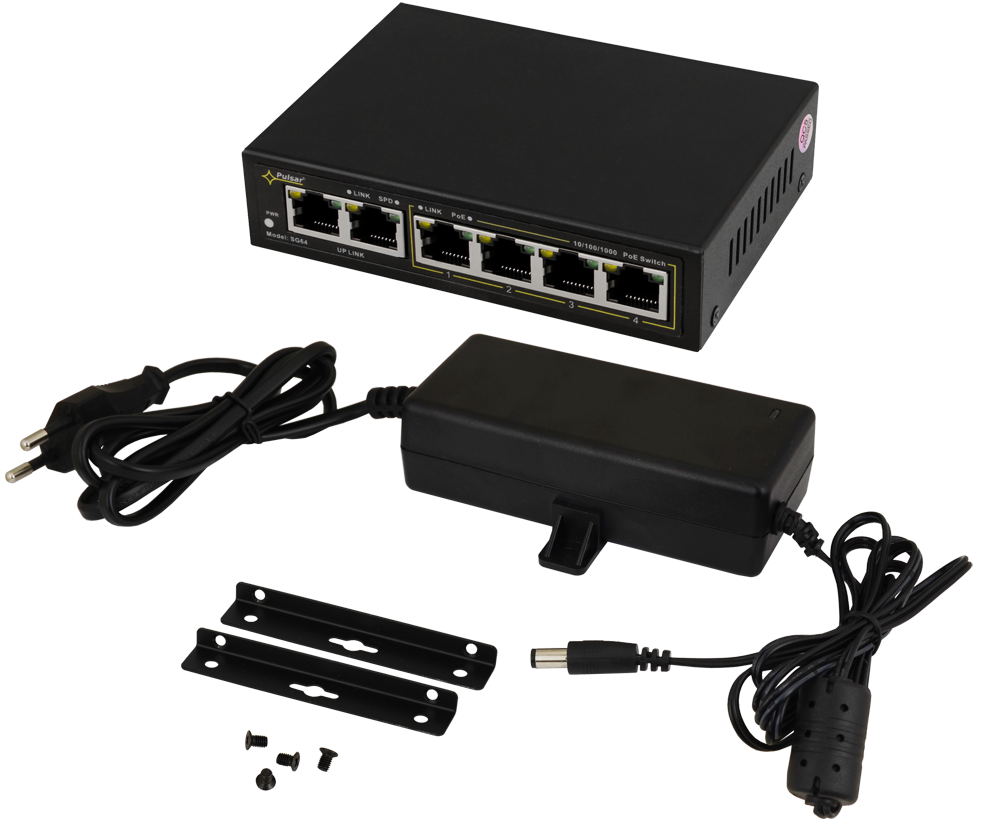 SWITCH GIGABIT POE 4+2 PULSAR SG64 - obrazek 2