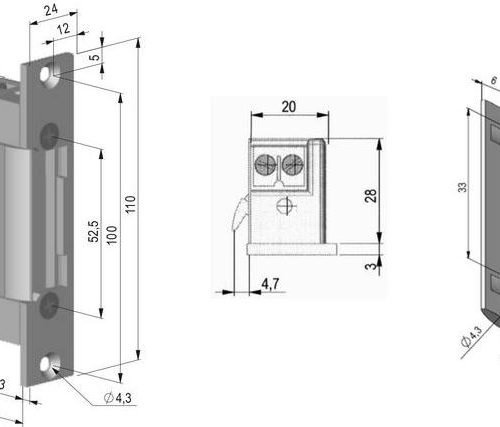 Elektrozaczep symetr., rewers. SCOT ES-S12DC-R PRO...