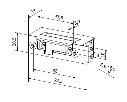 Elektrozaczep BIRA symetryczny ES1-001-KZ 12V AC/D...