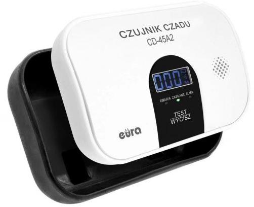 Czujnik czadu EURA CD-45A2 wolnostojący, bateryjny, wyswietlacz LCD - obrazek 2