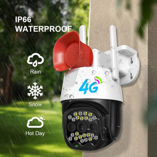 OBROTOWA KAMERA 4G LTE Z SYRENĄ DŹWIĘKOWĄ