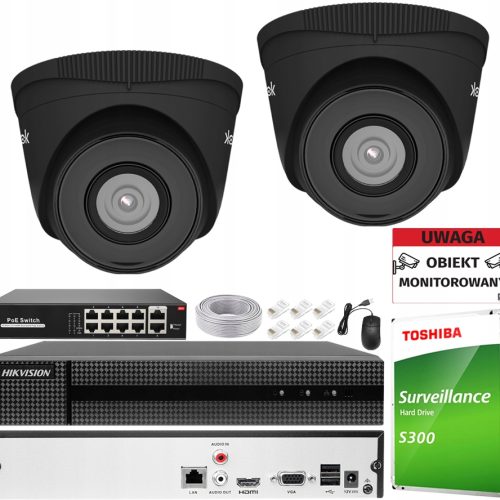 Zestaw do monitoringu Hikvision KIT IPCAM-T5 BLACK...