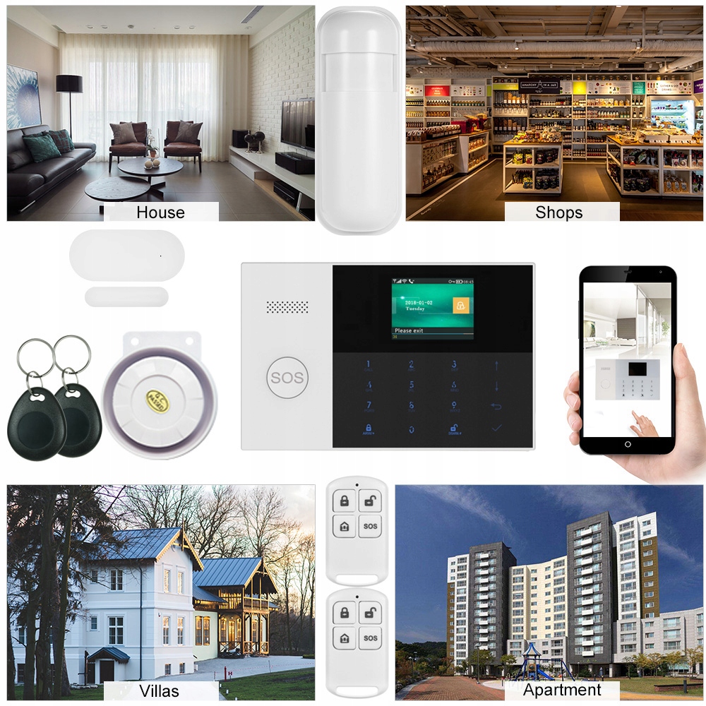 Bezprzewodowy alarm gsm WiFi PG107 +SYRENA bezprz. - obrazek 6