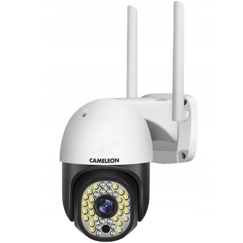 KAMERA ZEWNĘTRZNA OBROTOWA ZOOM IP BIAŁA 3MPX PTZ WiFi Aplikacja Tuya alarm