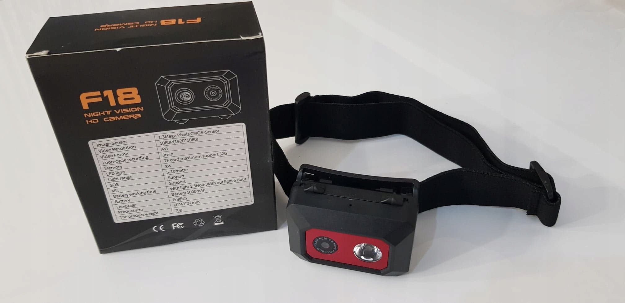 Mała kamera sportowa MiniDV z opsaką na głowę - obrazek 9