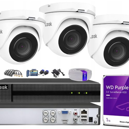Zestaw do monitoringu HiLook 3x TVICAM-T5M + DVR-4...