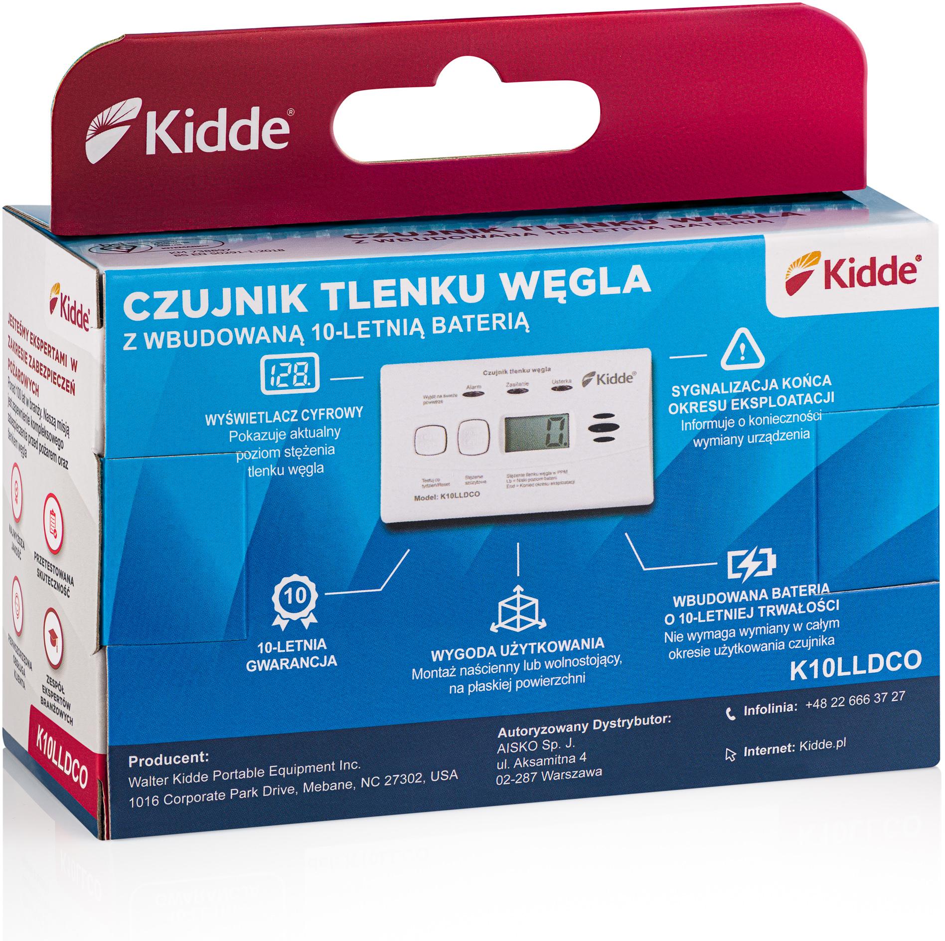 Czujnik czadu z wyświetlaczem Kidde K10LLDCO - obrazek 3