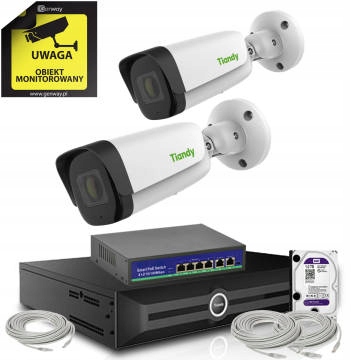 Zestaw Monitoring 2 kamery Tiandy 5Mpix TC-C35US