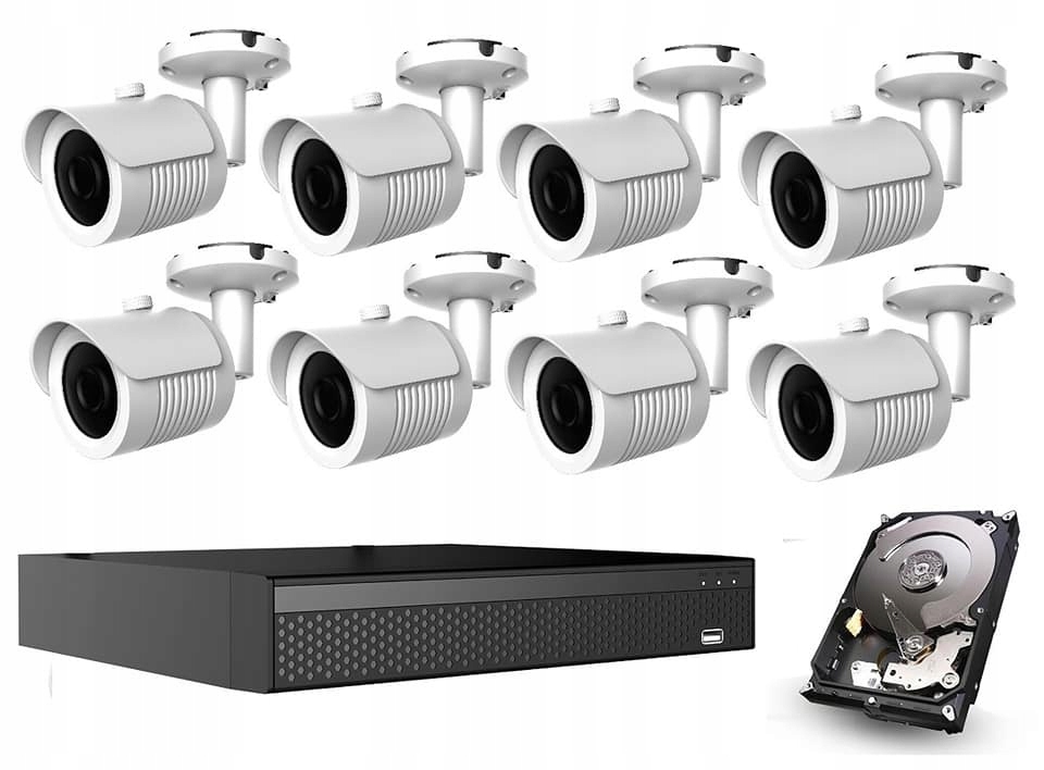 Zestaw do monitoringu WiFi 8 kamer 2Mpx FHD IR30m