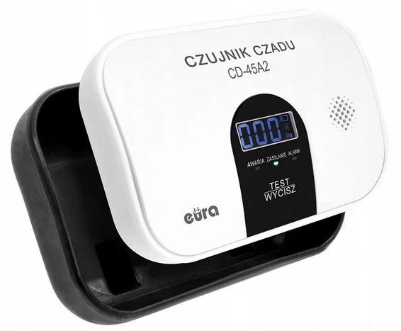 Czujnik czadu EURA CD-45A2 wolnostojący, bateryjny, wyswietlacz LCD - obrazek 4