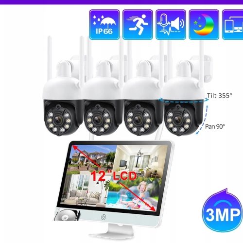 ZESTAW KAMER OBROTOWYCH Z AUTOTRACKINGIEM LCD NVR