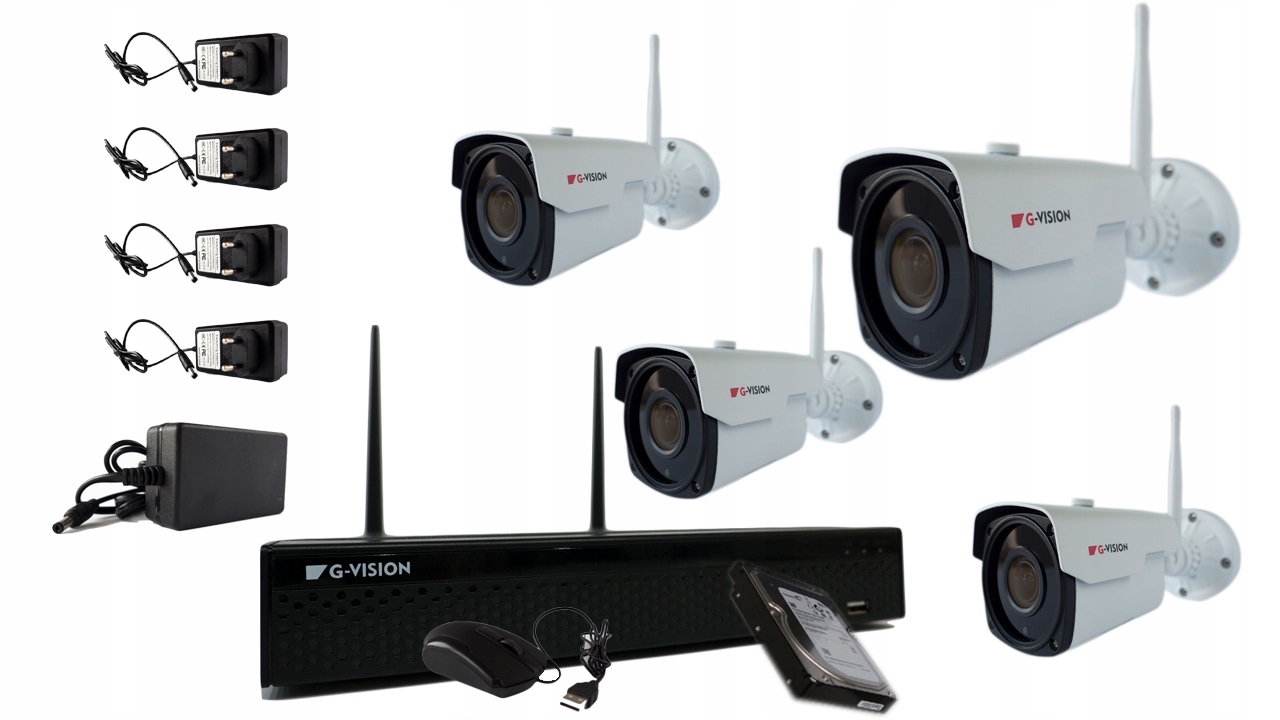 Kamery 5MPx Podgląd ONLINE Zestaw Monitoringu WIFI