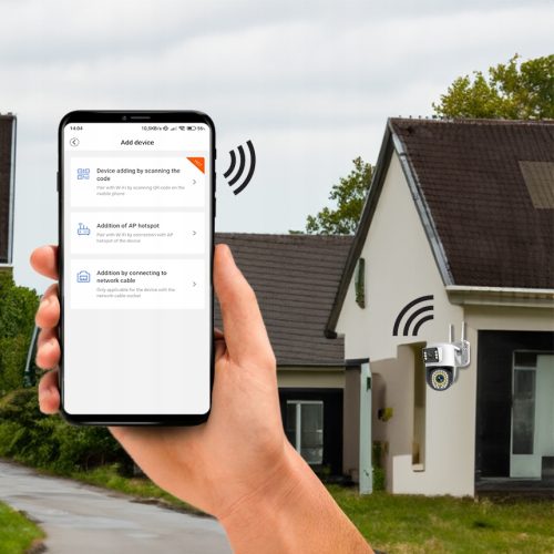 Kamera WIFI zewnętrzna O-KAM PODWÓJNY OBIEKTYW DWIE KAMERY PODCZERWIEŃ 8MPX