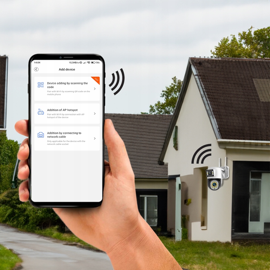 Kamera WIFI zewnętrzna O-KAM PODWÓJNY OBIEKTYW DWIE KAMERY PODCZERWIEŃ 8MPX - obrazek 2