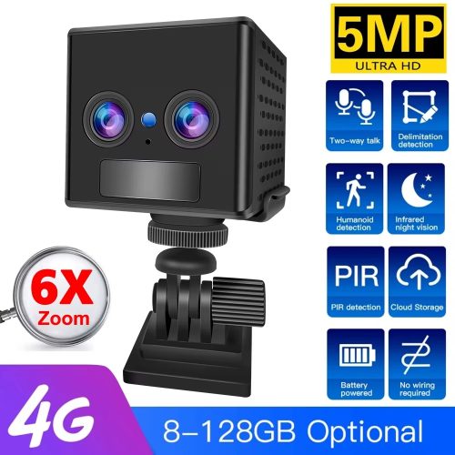 Mini kamera na baterie 4G SZEROKOKĄTNA 2 OBIEKTYW...