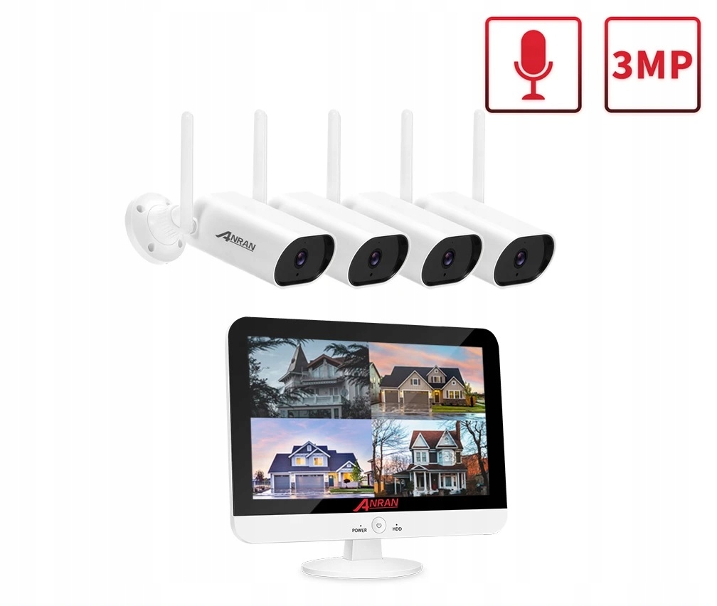 ZESTAW 4 KAMER WIFI Z MONITOREM LCD NVR 2W1 - obrazek 2