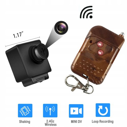 Kamera szpiegowska w guziku załączana pilotem mS...