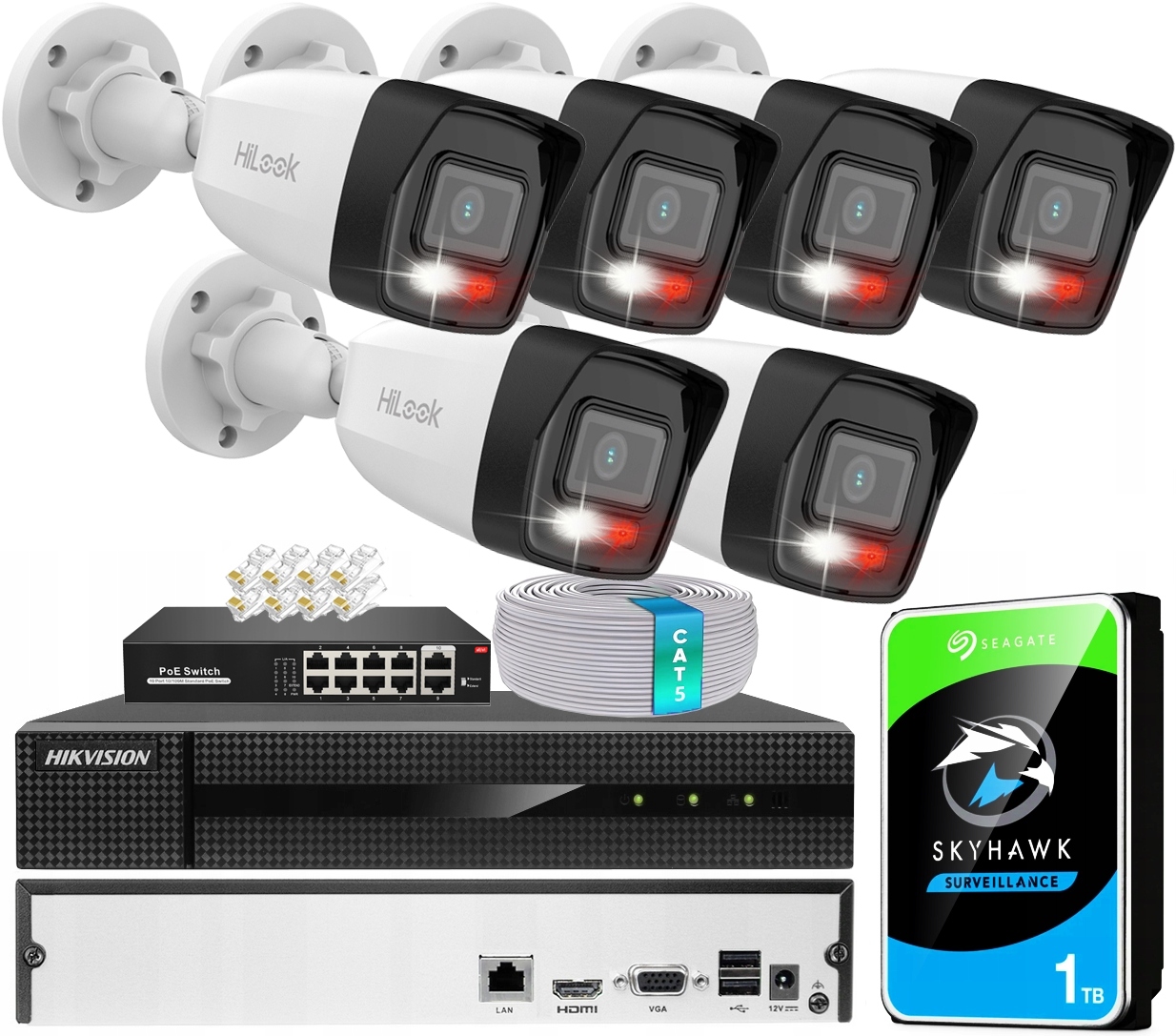 Zestaw do monitoringu HiLook IPCAM-B4 30DL-KIT 8CH