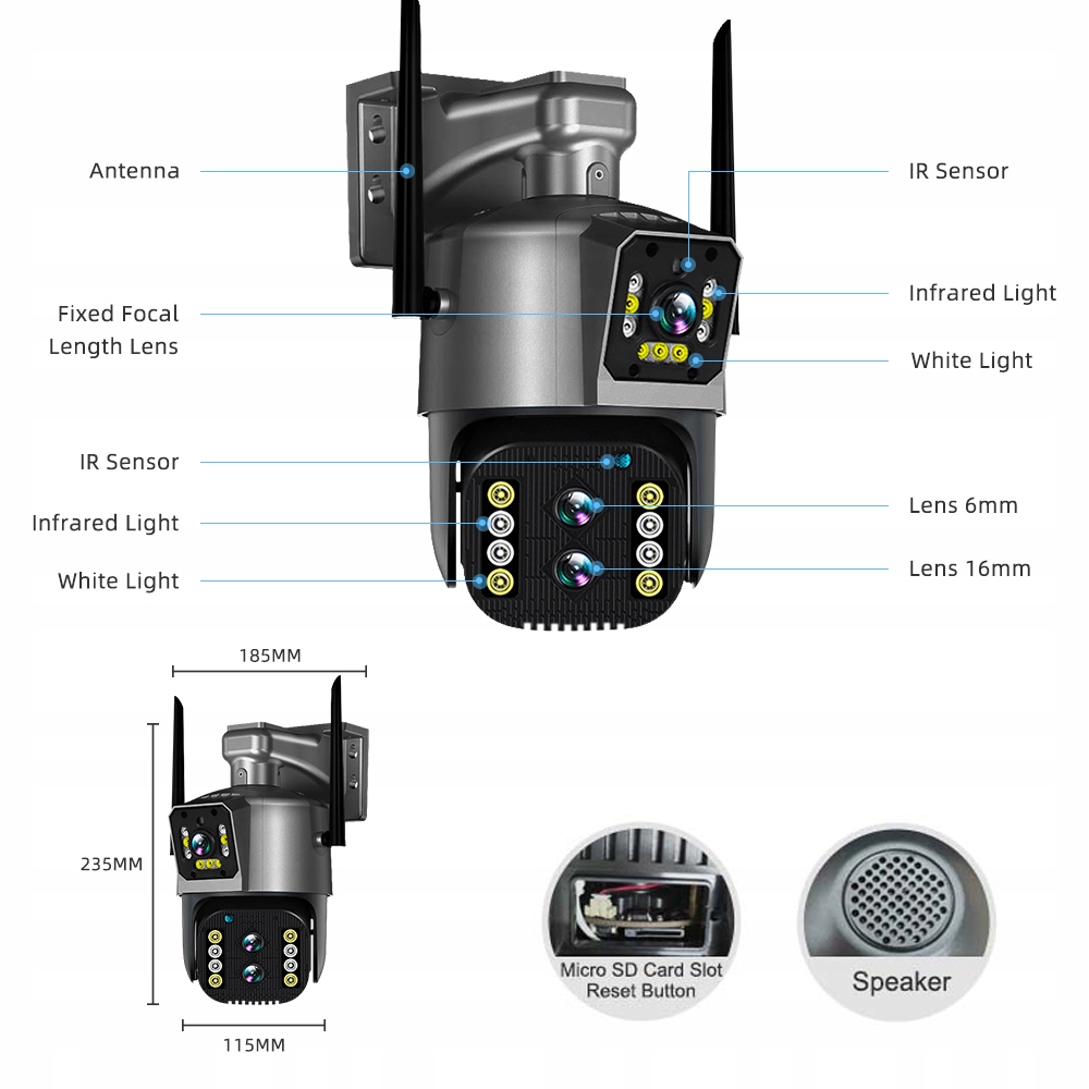 KAMERA WIFI 12MPX 10x Zoom automatyczne śledzenie - obrazek 2