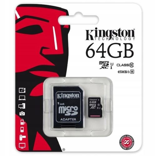Karta micro sd 64GB do kamer monitoringu klasa 10