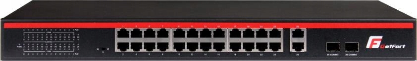 Switch GetFort GF-226G-24P-250 24 x PoE 2 x SFP