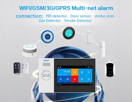 Bezprzewodowy alarm gsm WiFi PG107 +SYRENA bezprz. - obrazek 2