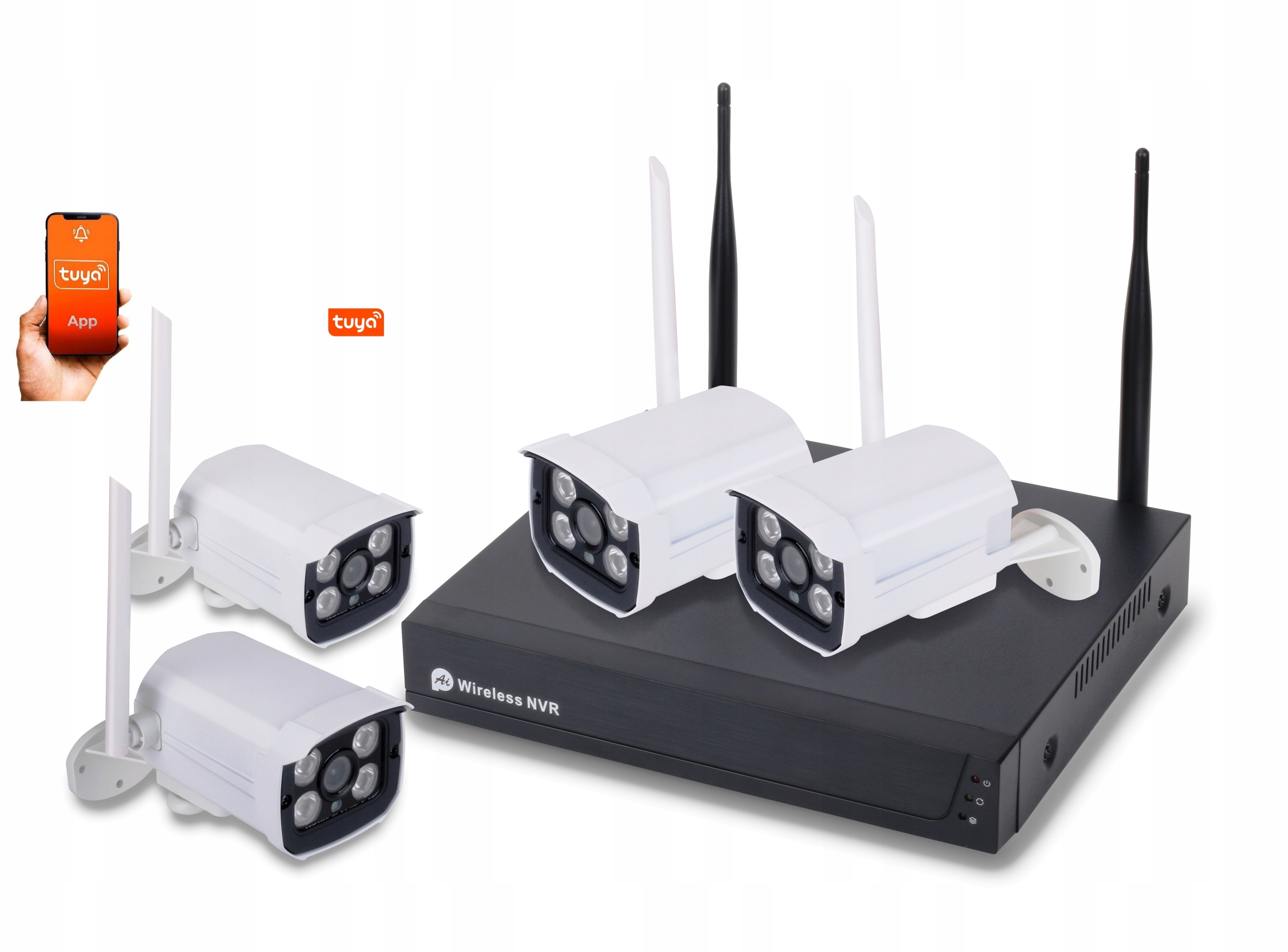 ZESTAW 4 KAMER WIFI NAGRYWARKA APLIKACJA TUYA SMAR - obrazek 2
