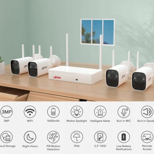 zestaw kamer wifi na baterie 3mpx + nagrywarka