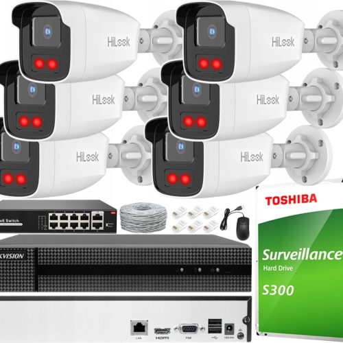 Zestaw do monitoringu HiLook CCTV-KIT6-IPCAM-B4-50...