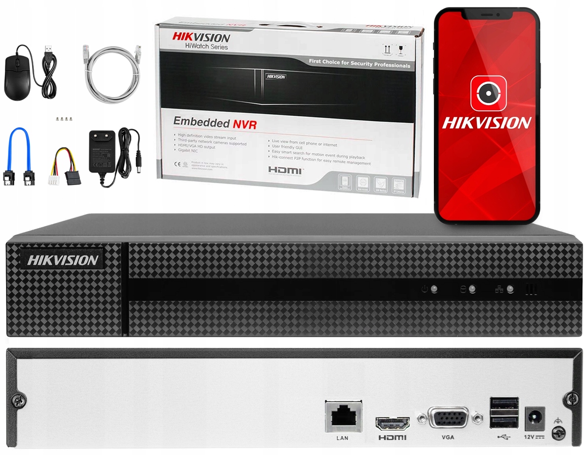 Zestaw do monitoringu Hikvision HWN-2108MH+IPCAM-T2 KIT 8cH - obrazek 4