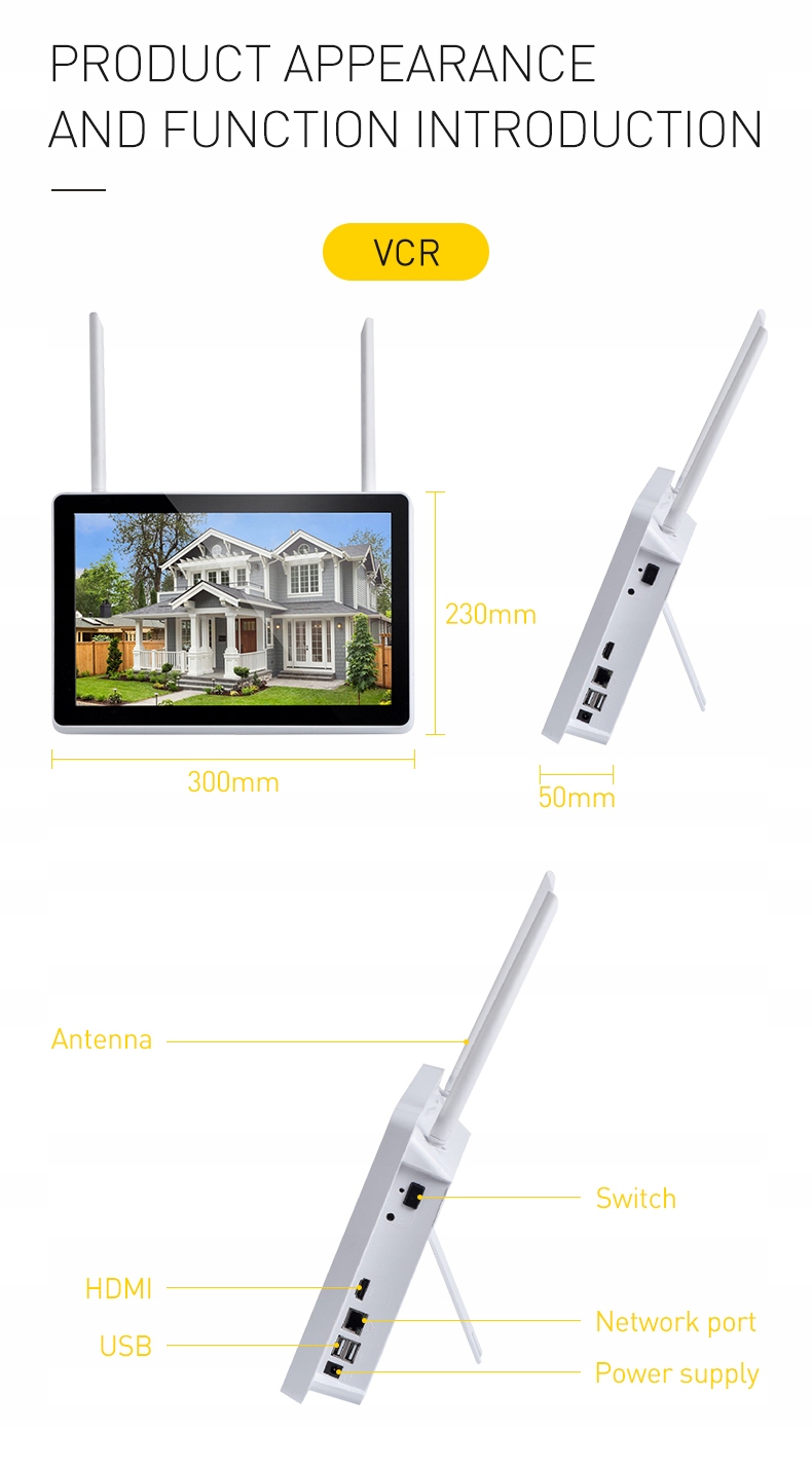 ZESTAW 4 KAMER WIFI 3MPX Z NVR LCD TUYA SMART LIVE - obrazek 9