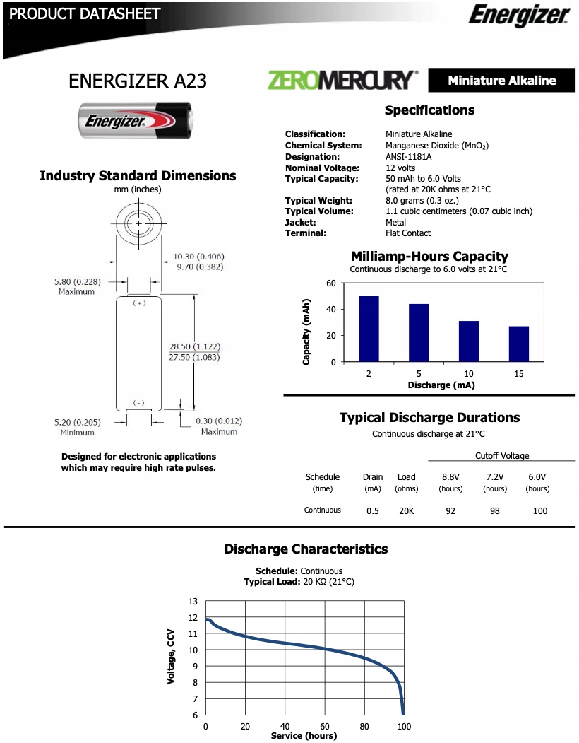 BATERIA ALKALICZNA BAT-A23 12V A23 - obrazek 5
