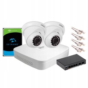 ZESTAW MONITORINGU IP DAHUA NVR 1TB 2MPX