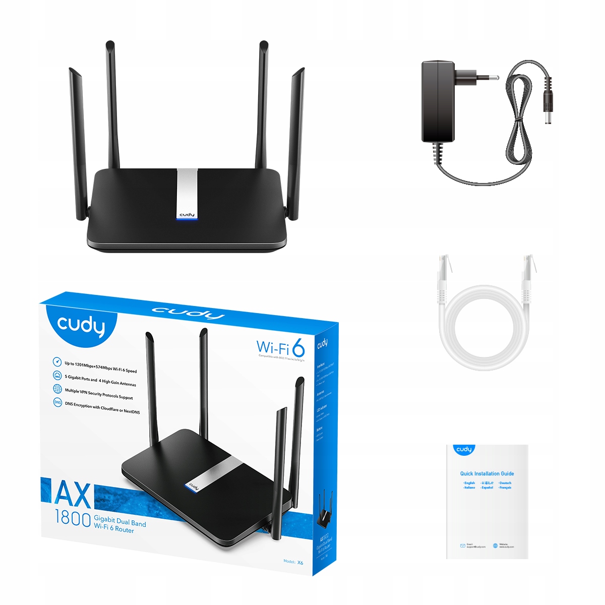 ROUTER CUDY-X6 Wi-Fi 6, 2.4 GHz, 5 GHz, 574 Mb/s + - obrazek 8
