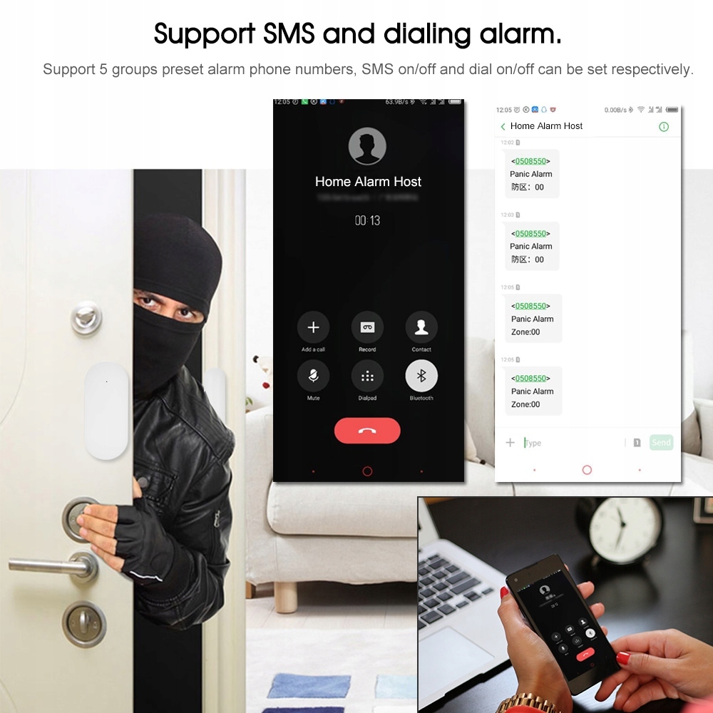Bezprzewodowy alarm gsm + WiFi PG107 +Syrena 120dB - obrazek 5