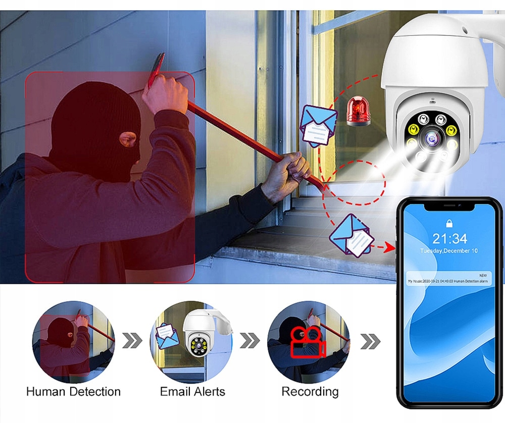 8MPX 4K KAMERA OBROTOWA WIFI PTZ Auto Tracking - obrazek 6