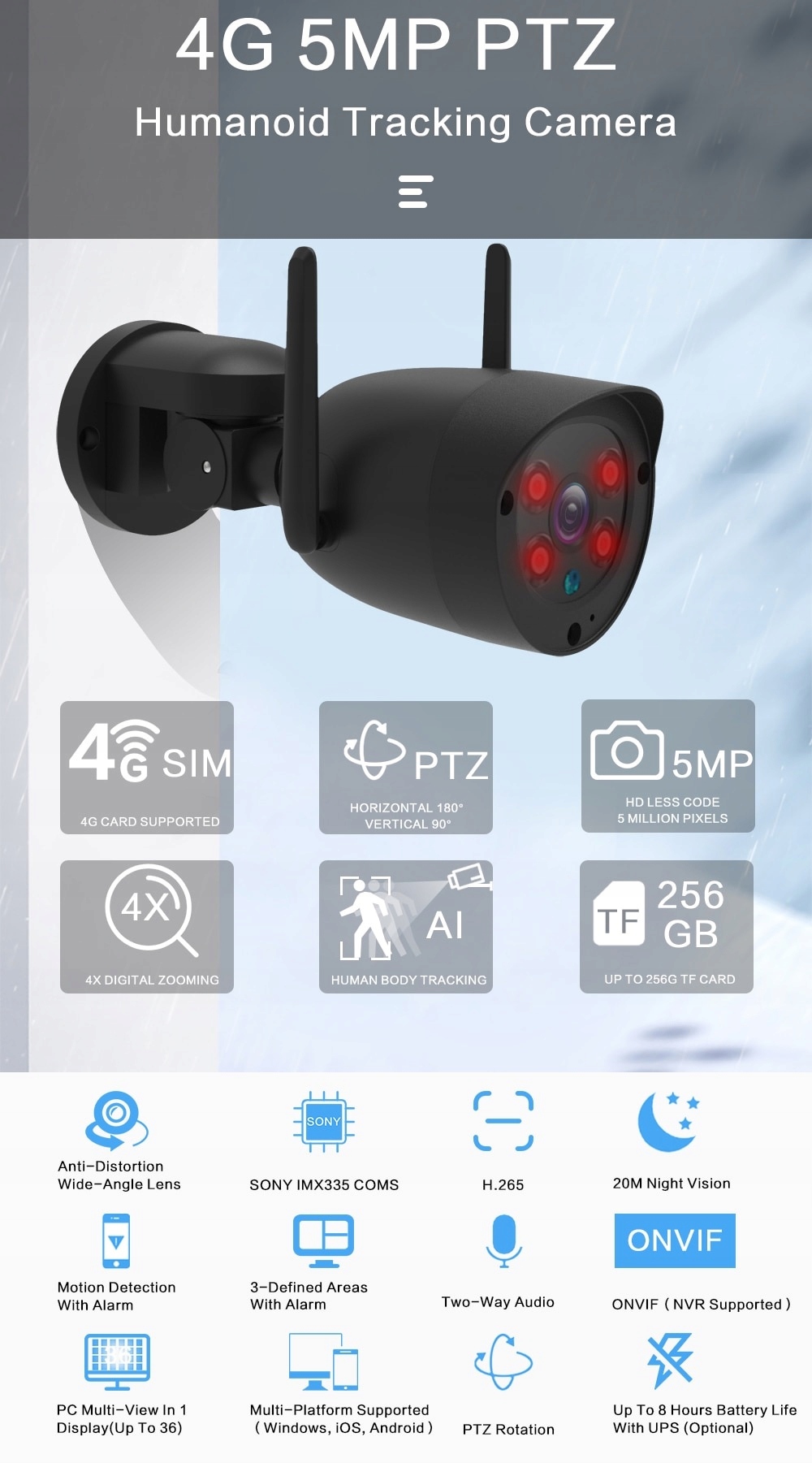 Kamera tubowa BLACK GSM 4G SIM LTE 5MPx APP CAM HI - obrazek 8