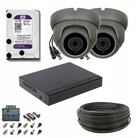 Zestaw Monitoringu 2 Kamer APTI + HDD 1TB APKA