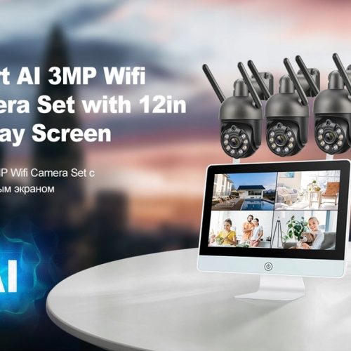 zestaw wifi 4kamer obrotowych z nagrywarką lcd 2w...