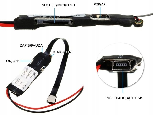 Ukryta MINI kamera szpiegowska HD WiFi podgląd TEL - obrazek 8