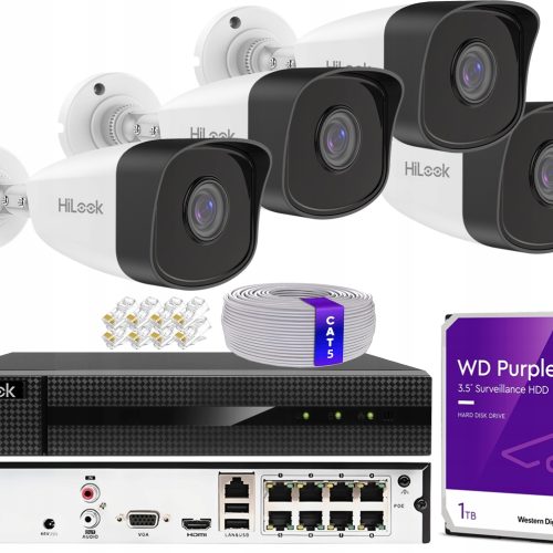 Zestaw do monitoringu Hikvision NVR-PoE IPCAM-5MPX...